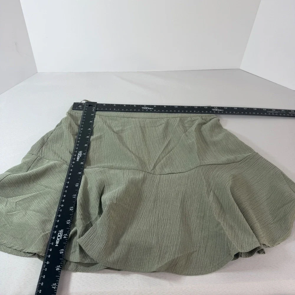 Promesa Sage Green Textured Ruffle Skort Small NWT Mini Skirt Coquette Fairy